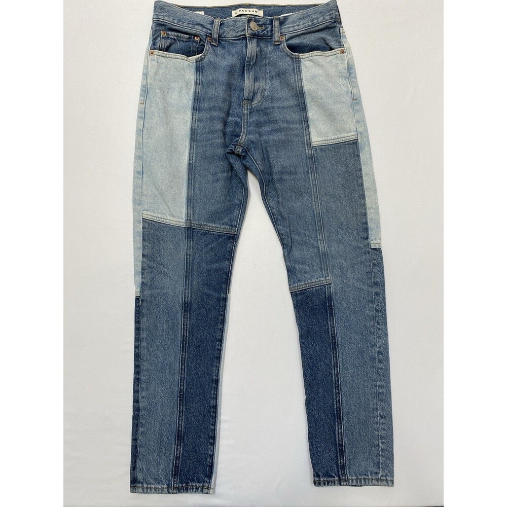 PacSun Slim Taper Patchwork Block Denim Jeans Men's 30x32 Retro Streetwear